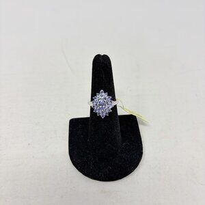 Shop LC Tanzanite Multi Level Size 7 Ring Platinum Overlay Sterling Silver 5284